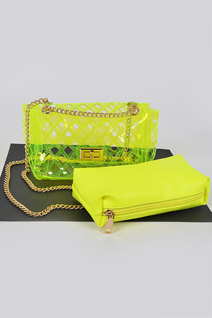 Cut-Out Clear Shoulder Bag