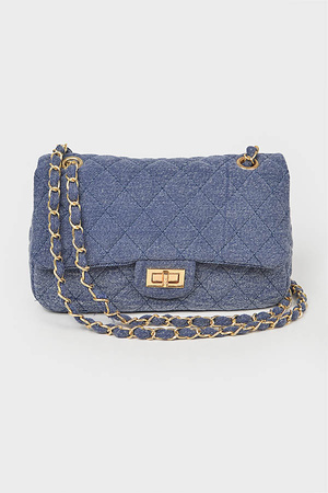 Quilted Denim Shoulder Bag