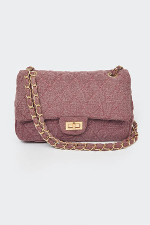 Quilted Denim Shoulder Bag