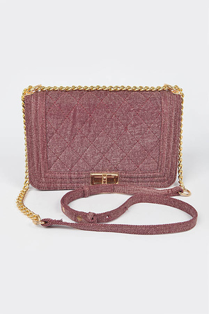 Quilted Denim Shoulder Bag