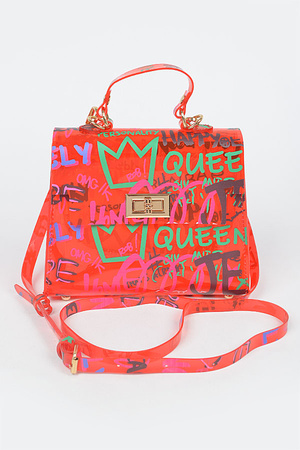 Graffiti PVC Top Handle Bag