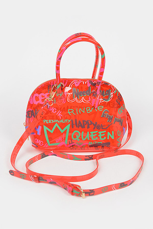 Graffiti PVC Top Handle Bag