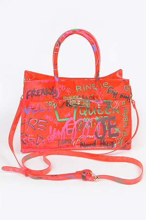 Graffiti PVC Satchel Bag