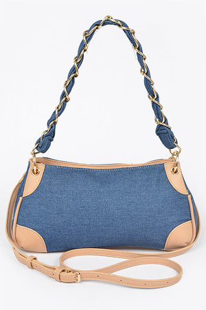 Denim Chain Shoulder Bag
