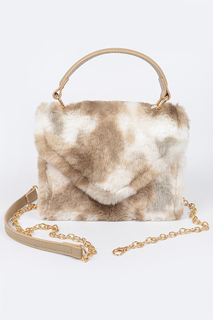 Tie Dye Fur Flap Bag