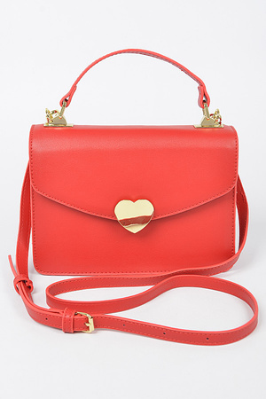 Heart Metal Top Handle Clutch