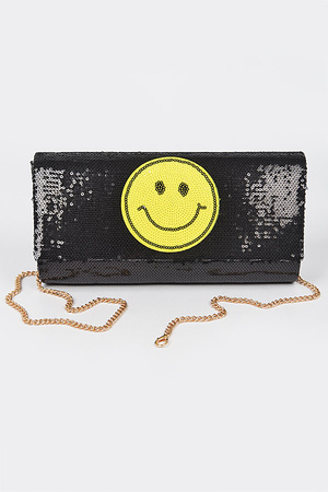 Happy Face Sequins Party Clutch