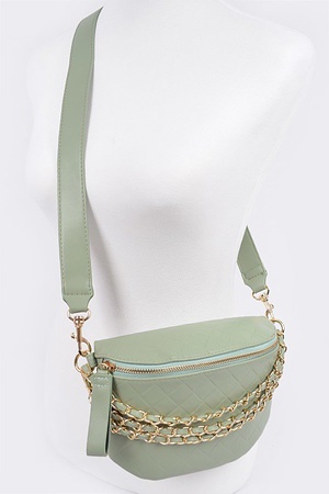 Quilted Multi Layered Chain Crossbody Bag