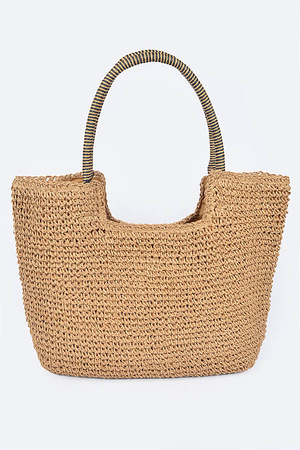 Faux Straw Tote Bag