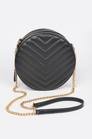 Quilted Round Crossbody Bag