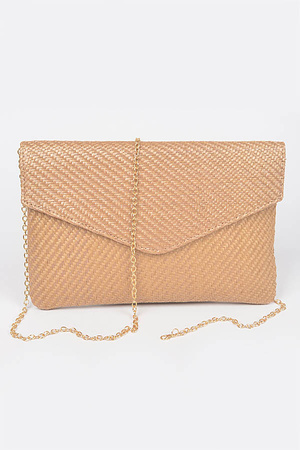 Faux Straw Envelope Clutch