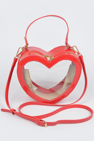 Heart Shape Transparent Crossbody Bag