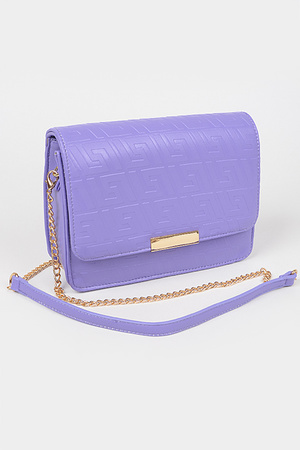 Embossed Faux Leather Flap Bag