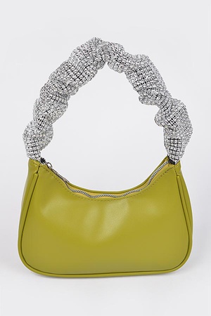 Faux Leather Pleated Shoulder Strap Bag