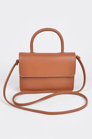 Faux Leather Pleated Shoulder Strap Bag