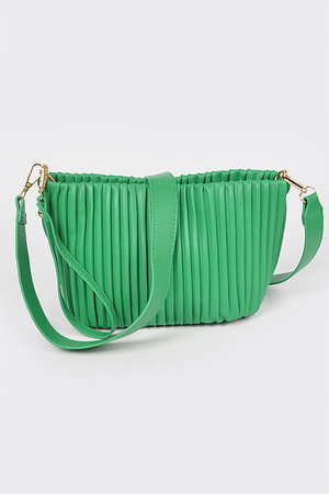 Faux Leather Pleated Bag
