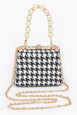 Houndstooth Pearl Clutch