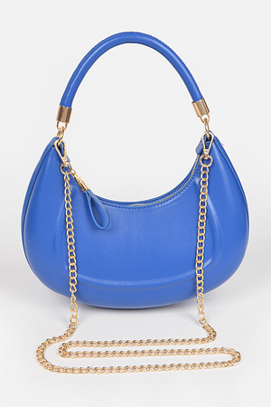 Faux Leather Chain Hobo Bag
