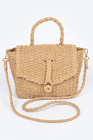 Faux Straw Weaved Clutch Bag