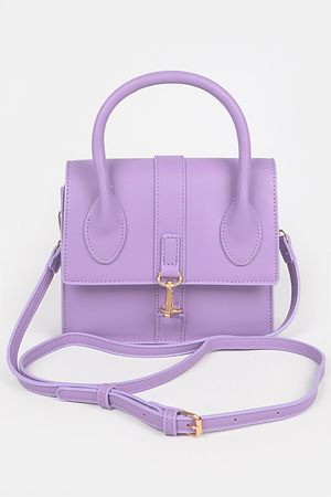 Faux Leather Top Handle Bag