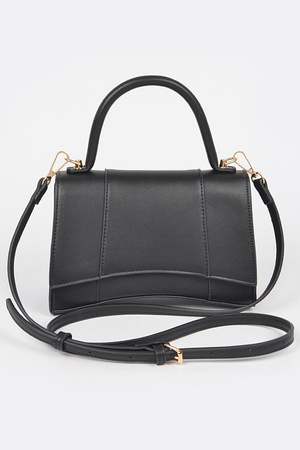 Faux Leather Top Handle Bag