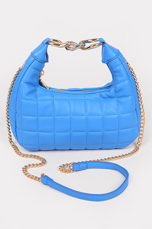 Quilted Faux Leather Hobo Bag