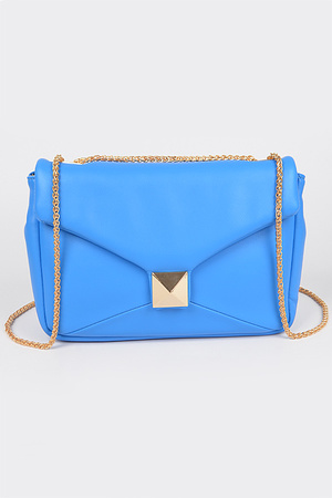 Faux Leather Flap Crossbody Bag