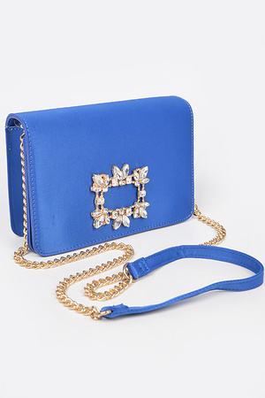 Embellished Micro Suede Clutch