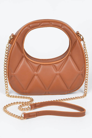 Quilted Faux Leather Handle Bag