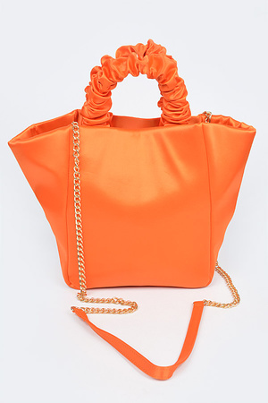 Satin Tote Bag W/Chain