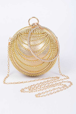 Rhinestone Round Party Clutch