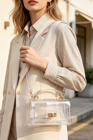 Transparent Top Handle Shoulder Bag