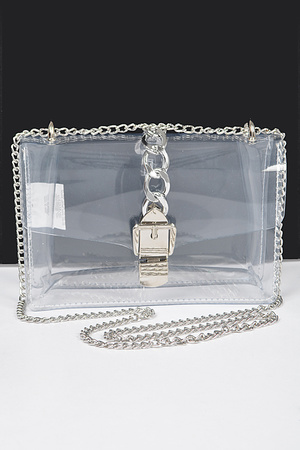 Transparent Metal Buckle Crossbody Bag