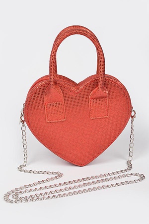 Metallic Heart Crossbody Bag