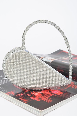 Heart Shape Rhinestone Bag