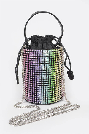 Rhinestone Tube Top Handle Bag