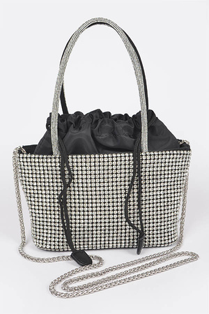 Oversized Rhinestone Small Tote Bag