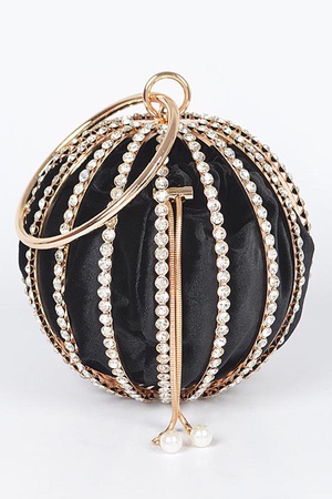 Rhinestone Round Cage Party Bag