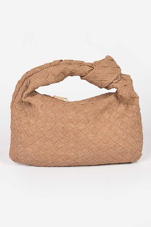 Braided Pu Denim Shoulder Bag