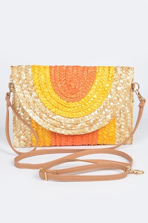 Straw Coloful Envelope Clutch