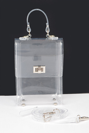 Transparent Top Handle Flap Clutch