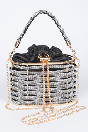 Rhinestone Case Handle Clutch