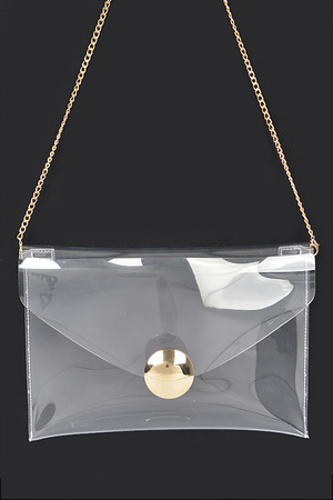 Transparent Metal Buckle Clutch