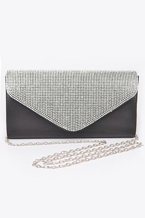 Rhinestone Satin Party Clutch