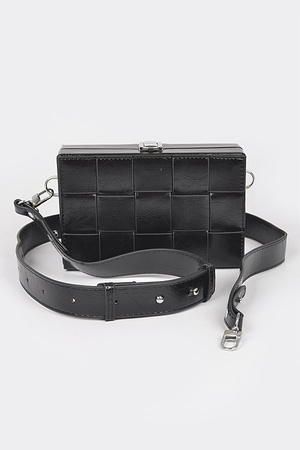 Faux Leather Braided Bag