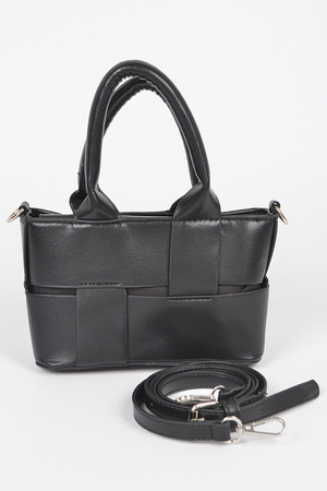 Faux Leather Braided Small Tote Bag