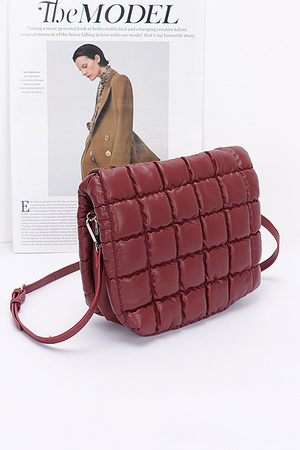 Quilted Faux Leather Padded Flap Bag