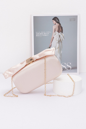 Nylon Bow Hard Case Clutch