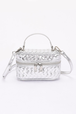Metallic Braided Vanity Bag