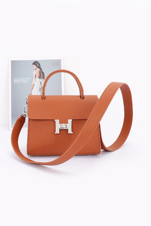 Faux Leather Flap Bag